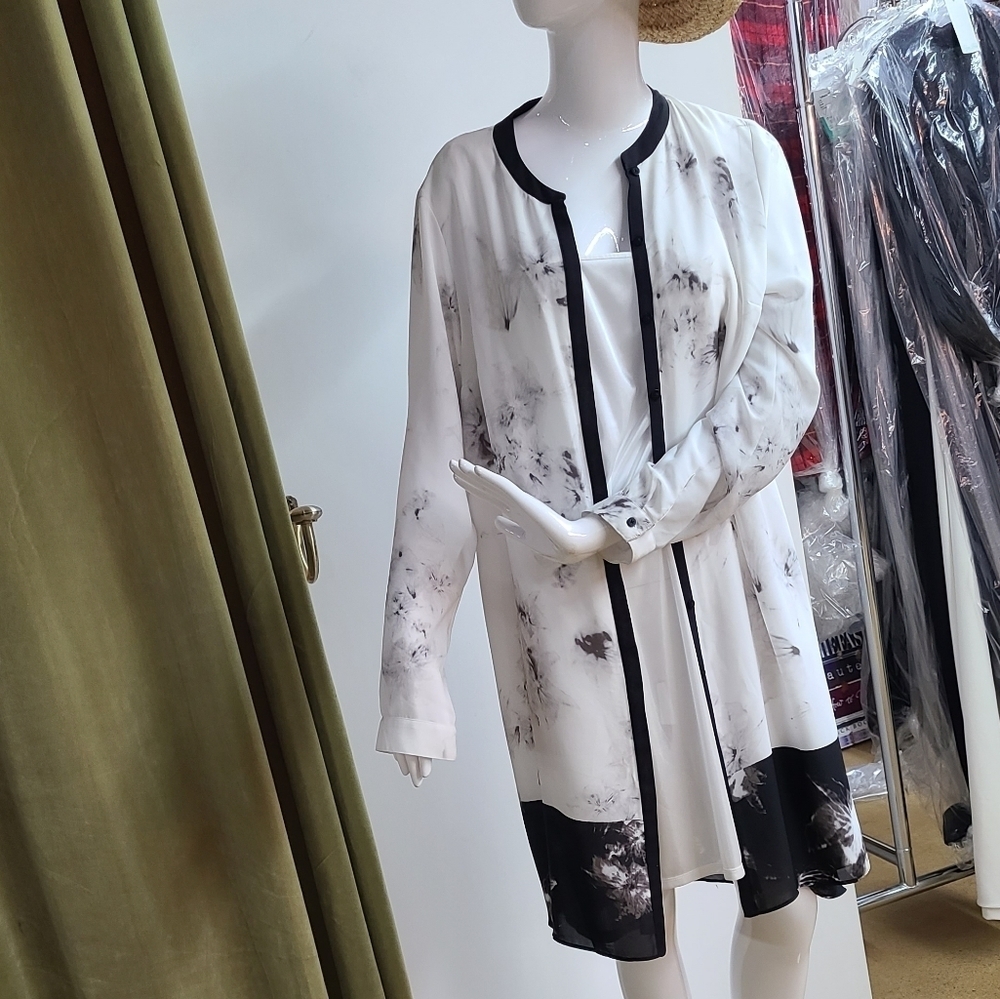 Simply Vera Vera Wang Long Cardigan Built in Tank